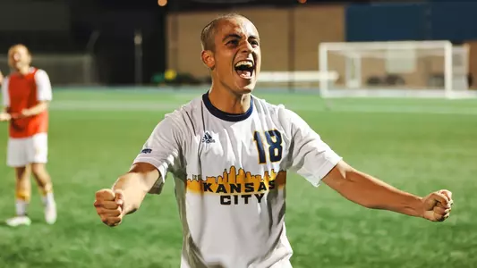 Using late-game heroics, Kansas City Men's Soccer defeated Creighton, 2-1, on Sep. 12, 2023.