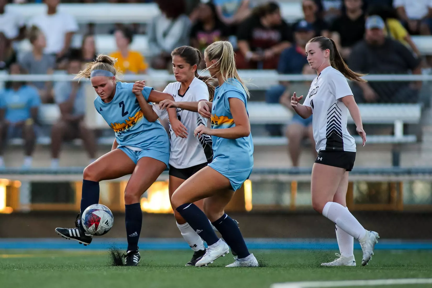 Kansas City Women's Soccer got a late winner and opened the 2023 season with a 2-1 victory over Lindenwood on Aug. 17, 2023.