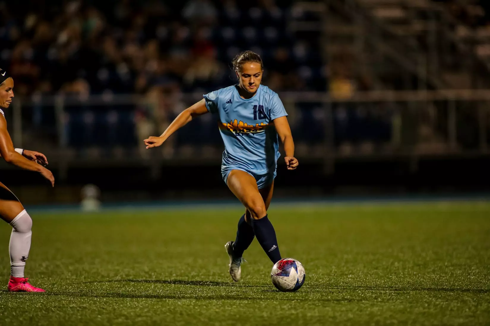 Kansas City Women's Soccer got a late winner and opened the 2023 season with a 2-1 victory over Lindenwood on Aug. 17, 2023.