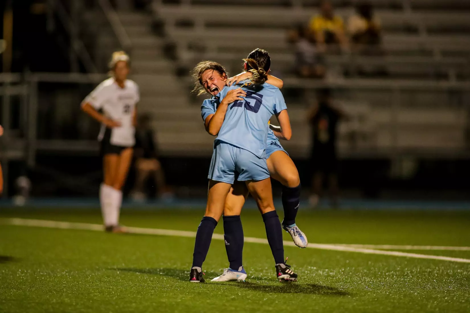 Kansas City Women's Soccer got a late winner and opened the 2023 season with a 2-1 victory over Lindenwood on Aug. 17, 2023.
