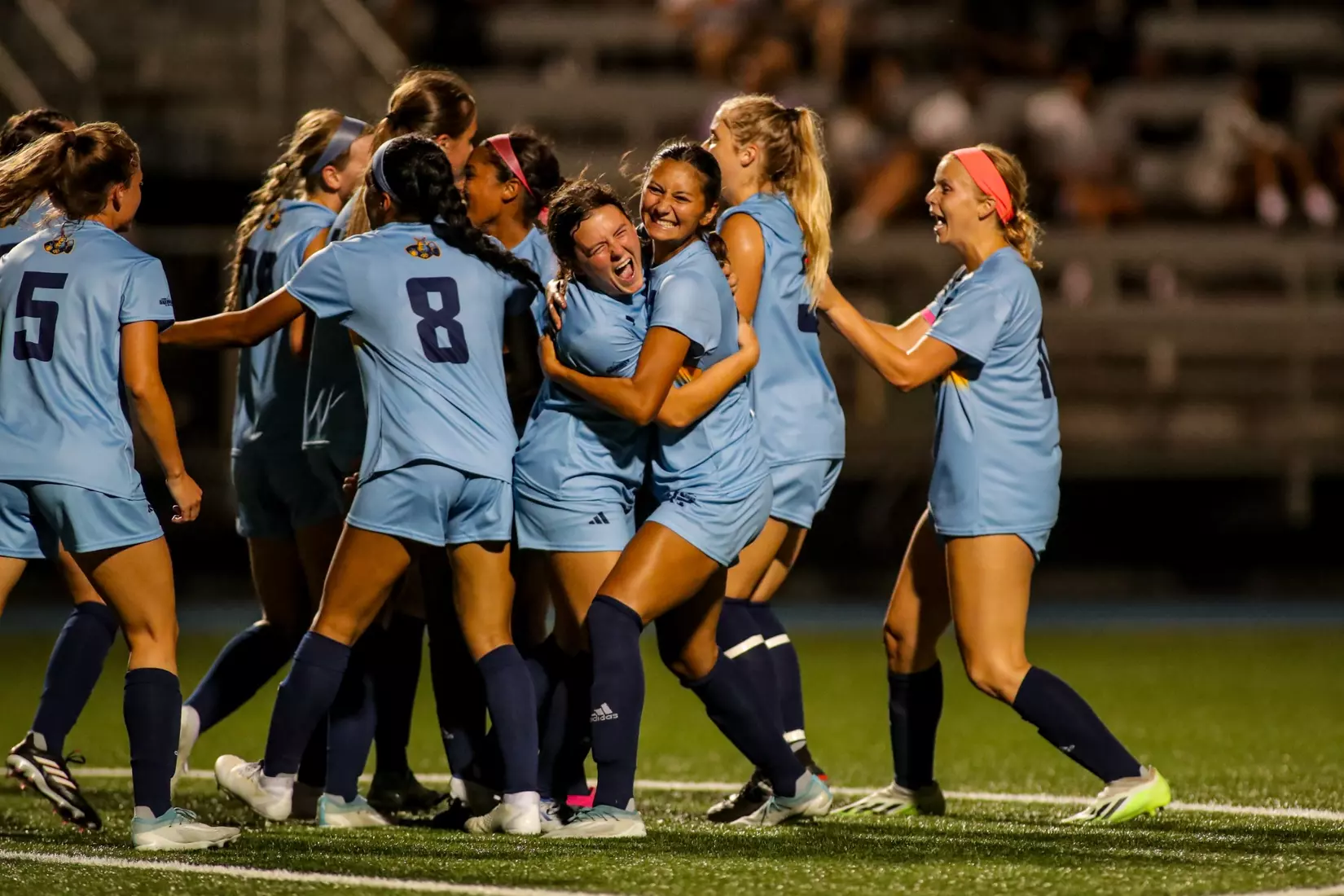 Kansas City Women's Soccer got a late winner and opened the 2023 season with a 2-1 victory over Lindenwood on Aug. 17, 2023.