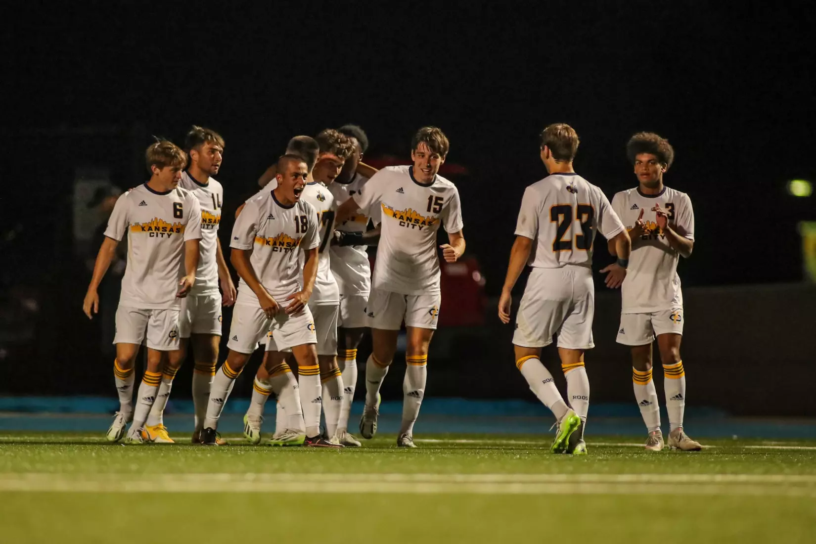 Kansas City Men's Soccer got an offensive explosion and earned its first win of the season over Drake, 4-3, on Sep. 4, 2023.