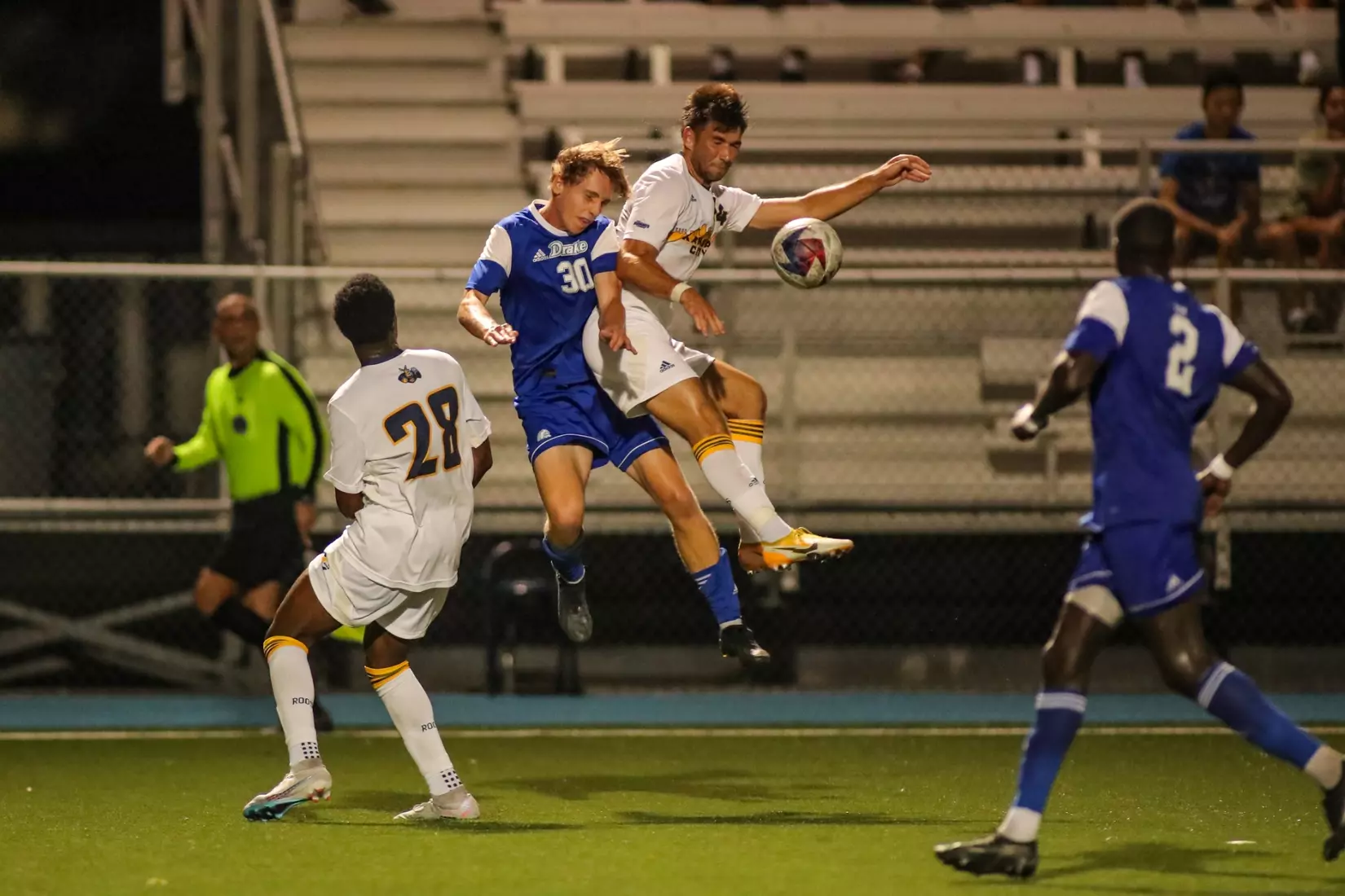 Kansas City Men's Soccer got an offensive explosion and earned its first win of the season over Drake, 4-3, on Sep. 4, 2023.