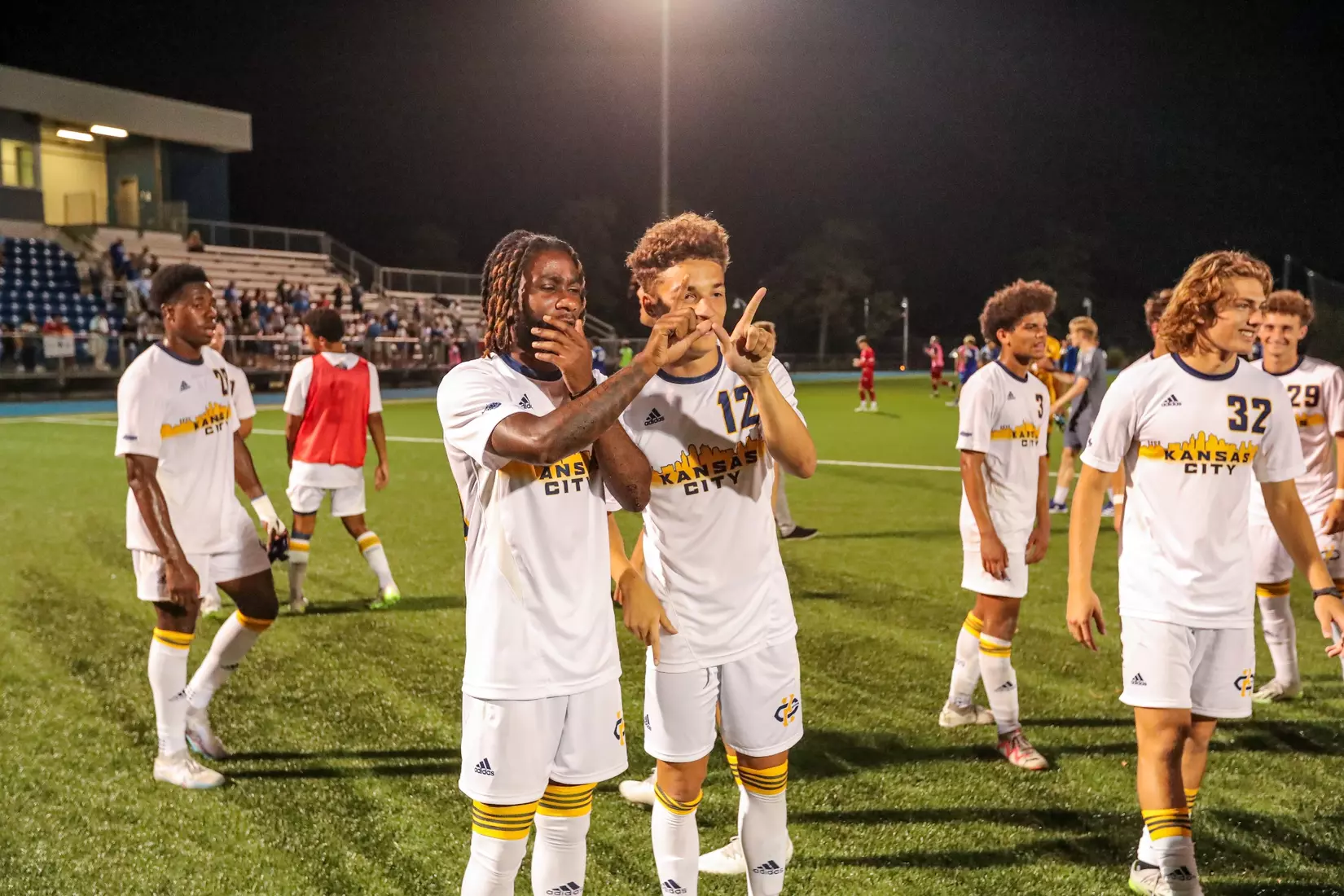 Kansas City Men's Soccer got an offensive explosion and earned its first win of the season over Drake, 4-3, on Sep. 4, 2023.