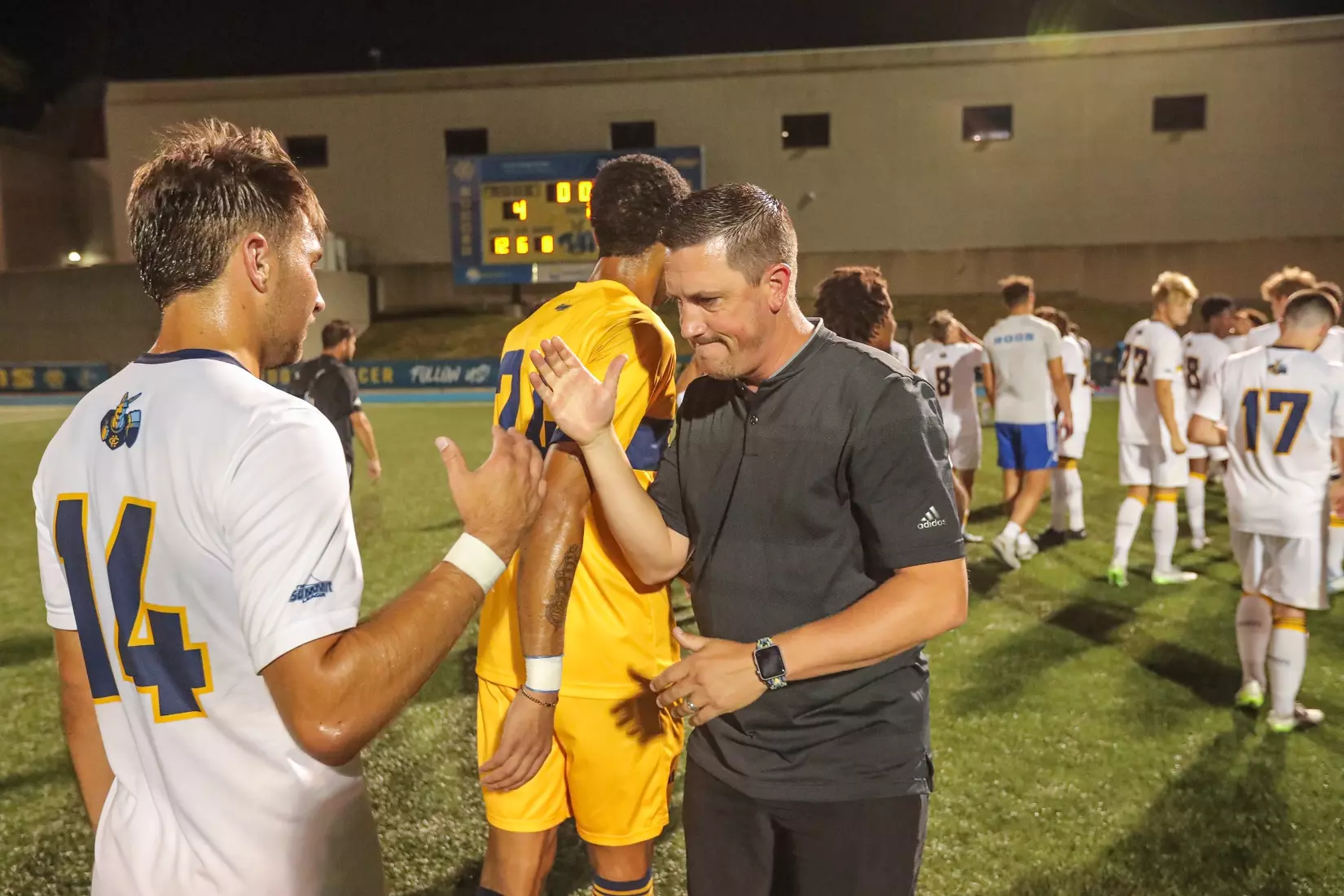 Kansas City Men's Soccer got an offensive explosion and earned its first win of the season over Drake, 4-3, on Sep. 4, 2023.