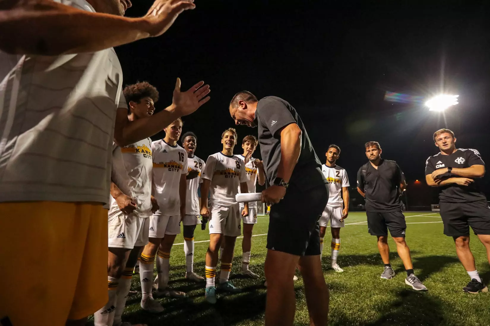 Kansas City Men's Soccer got an offensive explosion and earned its first win of the season over Drake, 4-3, on Sep. 4, 2023.