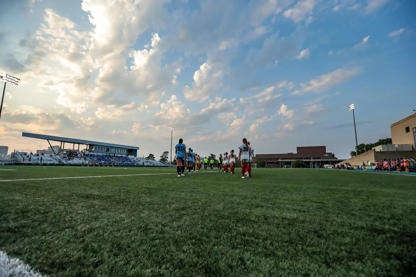Kansas City Women's Soccer battled with (RV) Kansas on Sep. 7, 2023, forcing a 1-1 draw.
