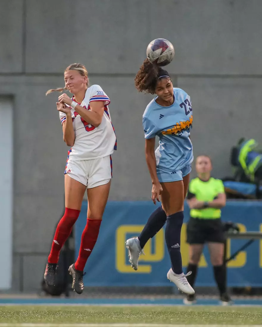 Kansas City Women's Soccer battled with (RV) Kansas on Sep. 7, 2023, forcing a 1-1 draw.