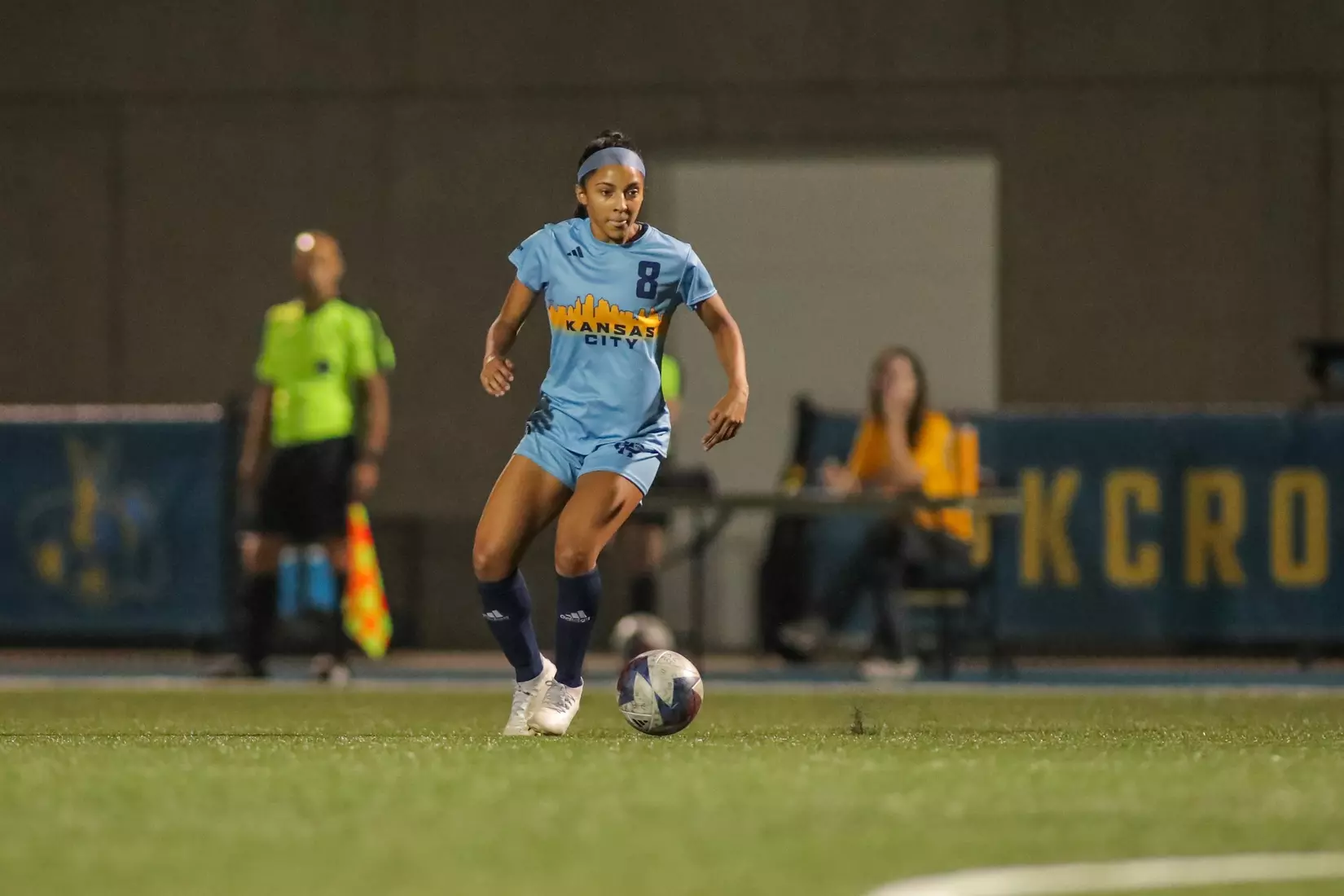 Kansas City Women's Soccer battled with (RV) Kansas on Sep. 7, 2023, forcing a 1-1 draw.