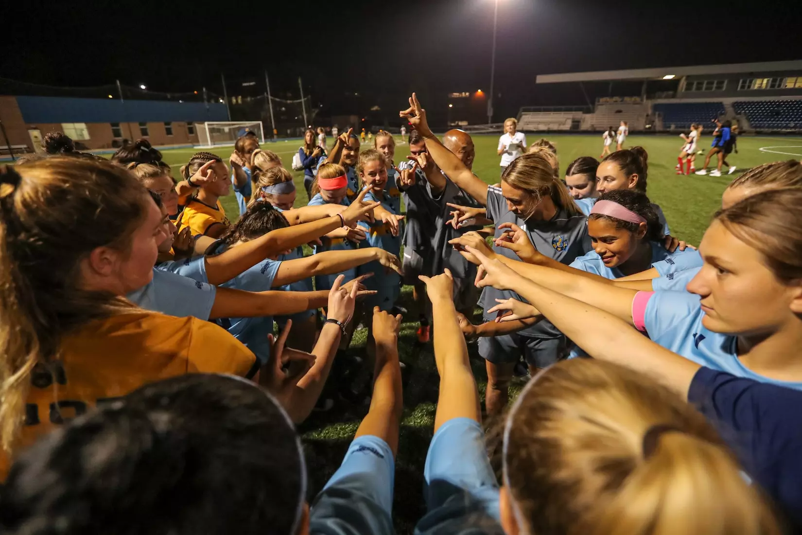 Kansas City Women's Soccer battled with (RV) Kansas on Sep. 7, 2023, forcing a 1-1 draw.