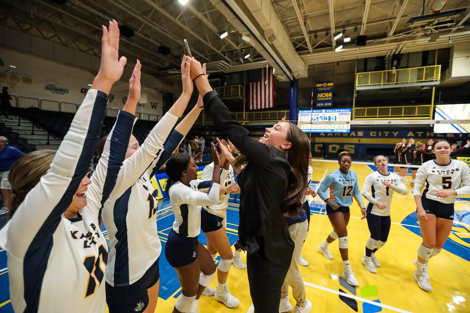 Kansas City Volleyball pulled out a 3-1 win over Austin Peay in Friday's night cap of the KC Roos Klassic on Sep. 15, 2023.