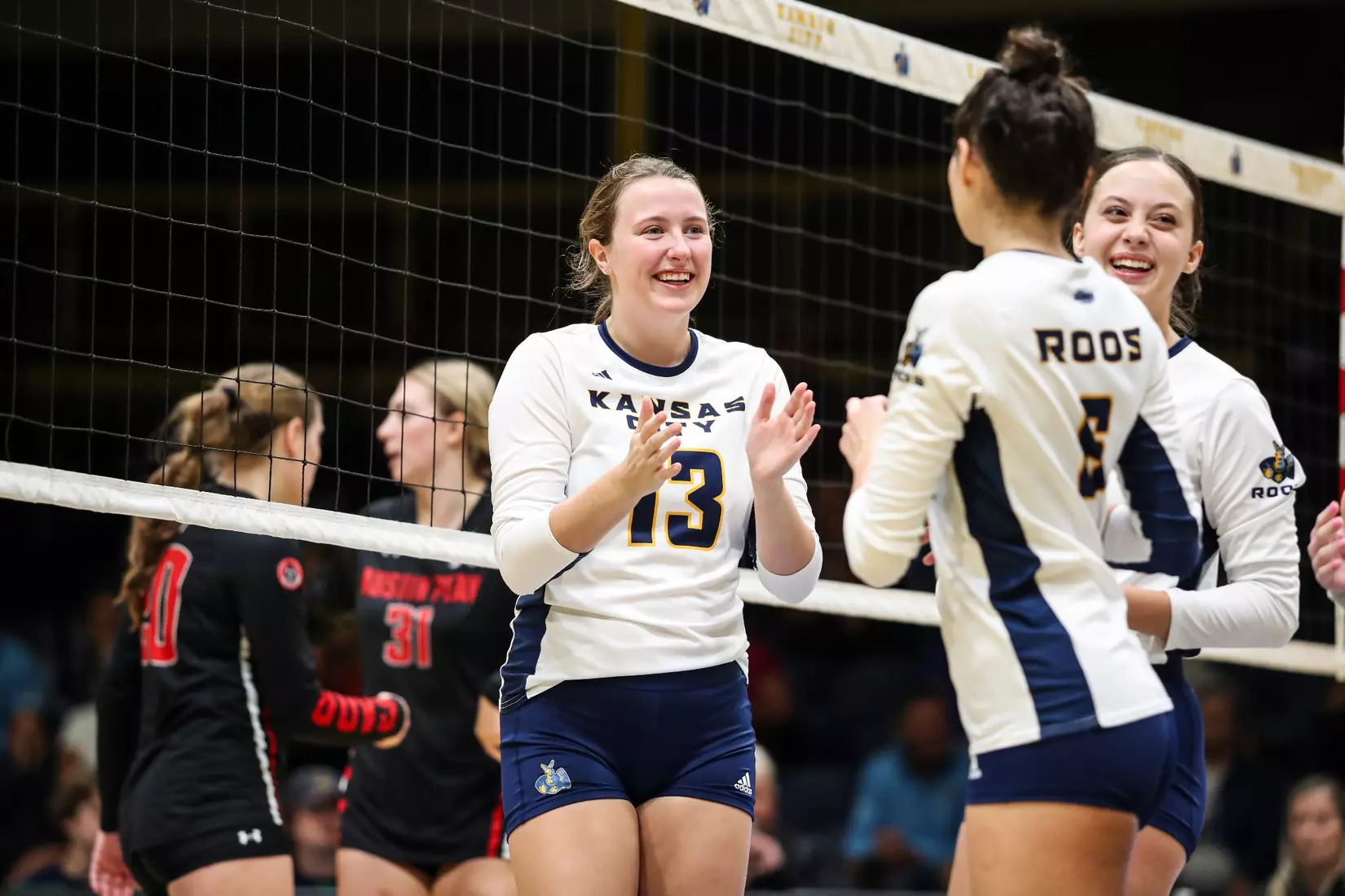Kansas City Volleyball pulled out a 3-1 win over Austin Peay in Friday's night cap of the KC Roos Klassic on Sep. 15, 2023.