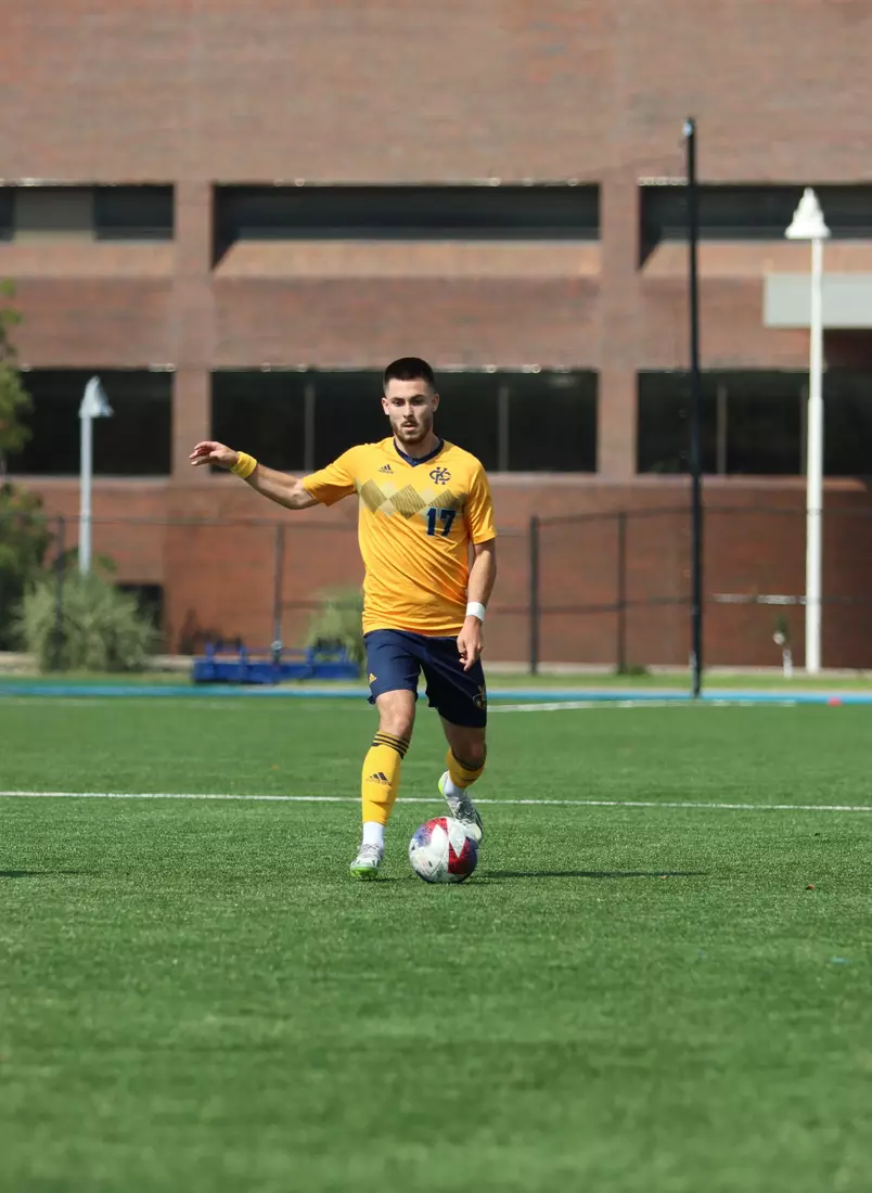 Following an extended weather delay, Kansas City Men's Soccer got an 89th minute equalizing penalty kick to draw with Omaha, 1-1, in the Roos' Summit League opener on Sep. 23, 2023.