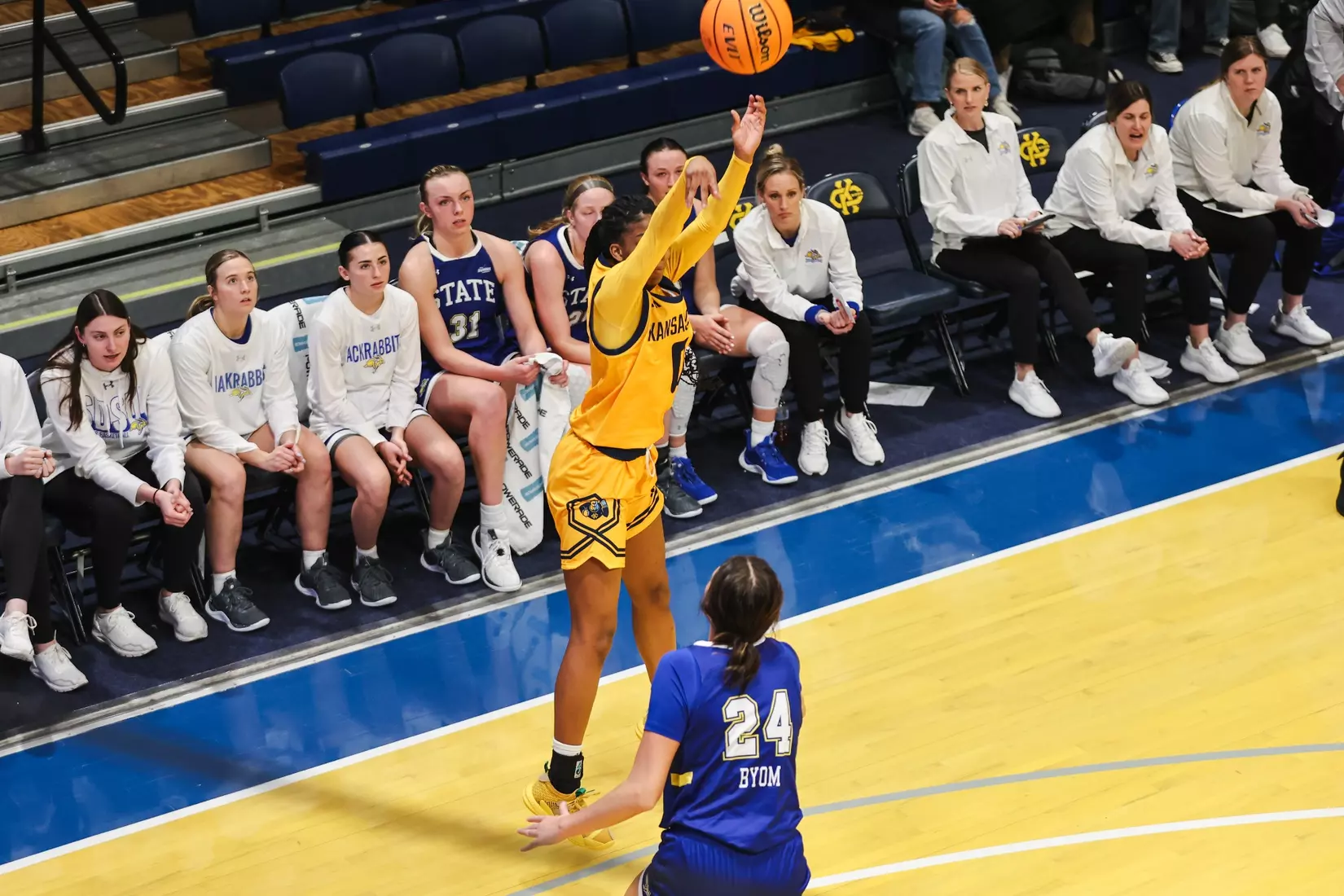 A strong start was not enough for Kansas City Women's Basketball against league-leading South Dakota State on Jan. 25, 2024.
