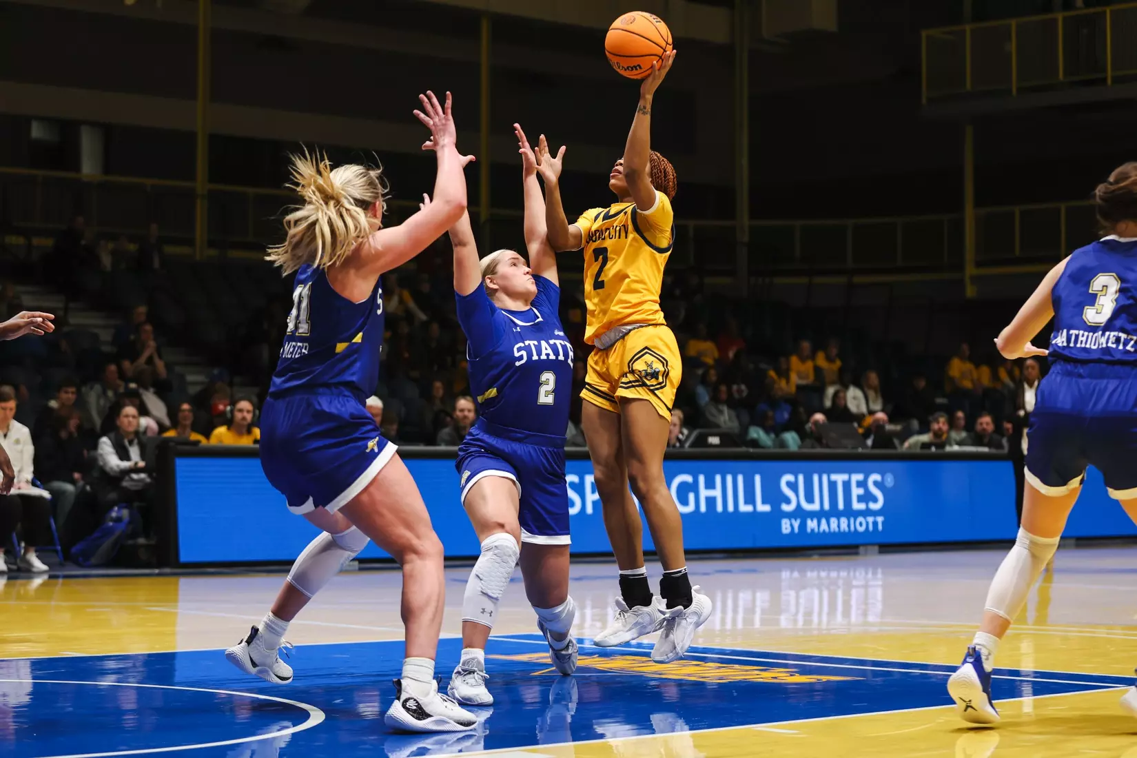 A strong start was not enough for Kansas City Women's Basketball against league-leading South Dakota State on Jan. 25, 2024.