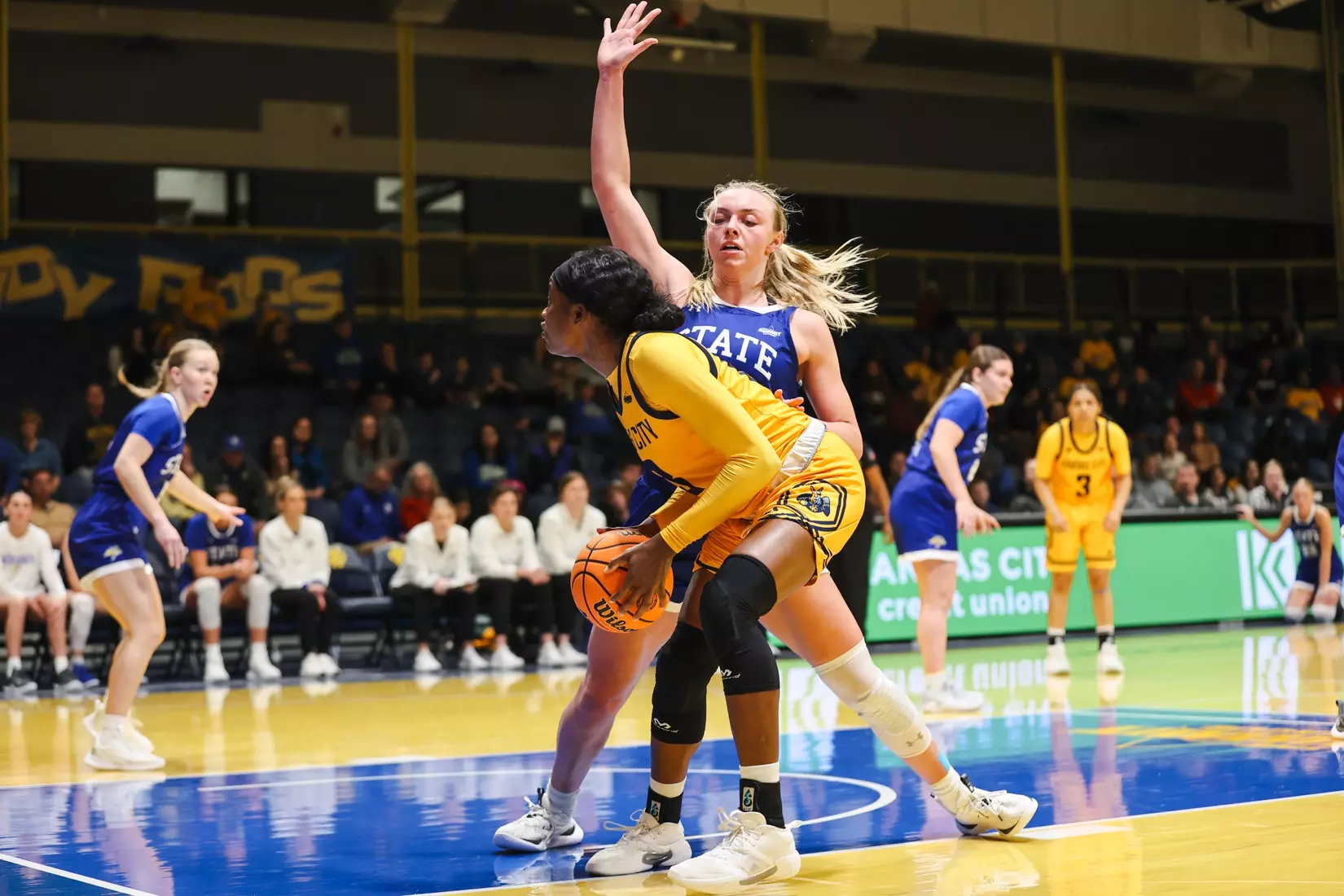 A strong start was not enough for Kansas City Women's Basketball against league-leading South Dakota State on Jan. 25, 2024.