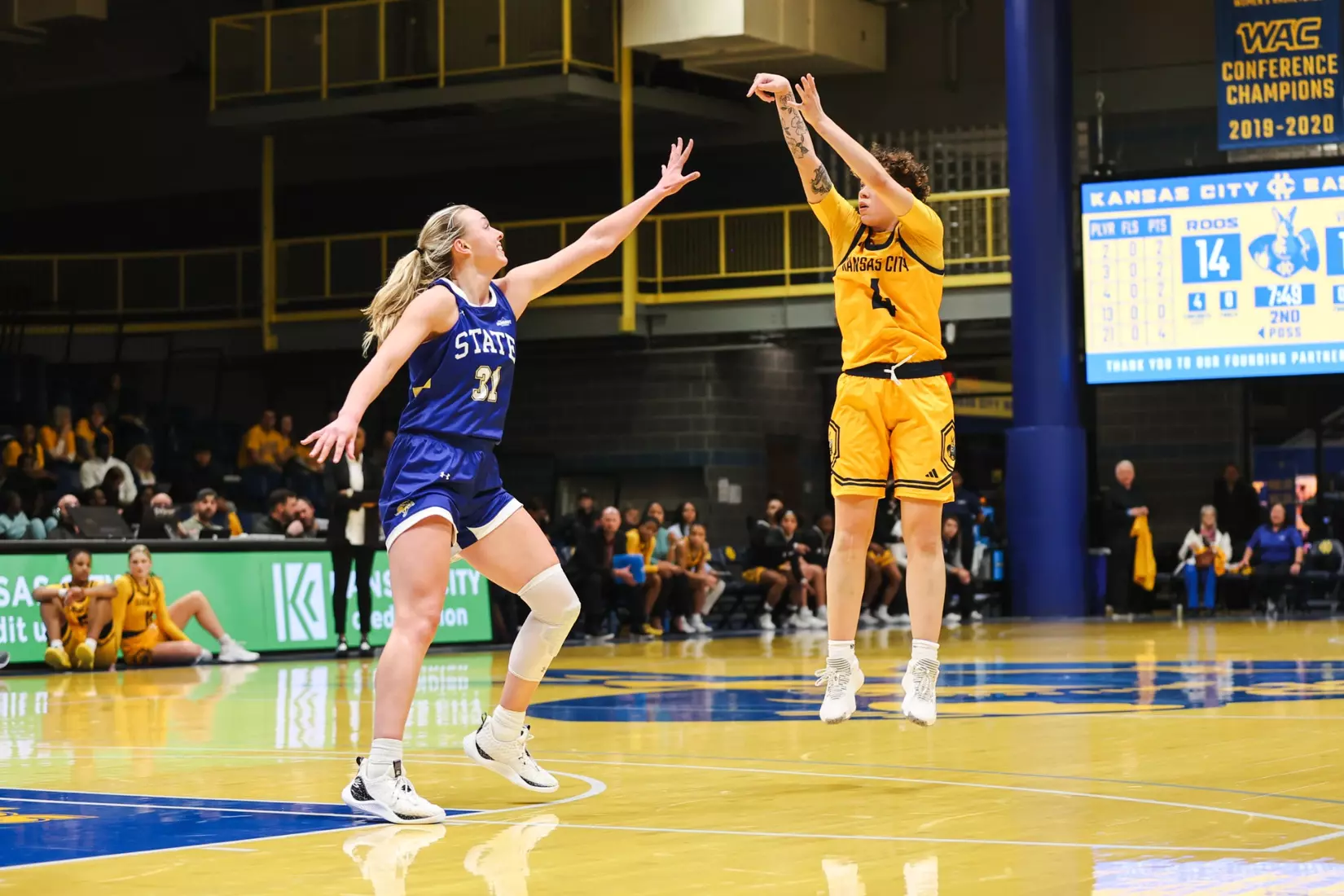 A strong start was not enough for Kansas City Women's Basketball against league-leading South Dakota State on Jan. 25, 2024.
