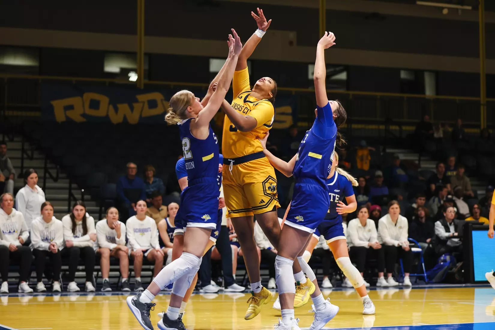 A strong start was not enough for Kansas City Women's Basketball against league-leading South Dakota State on Jan. 25, 2024.