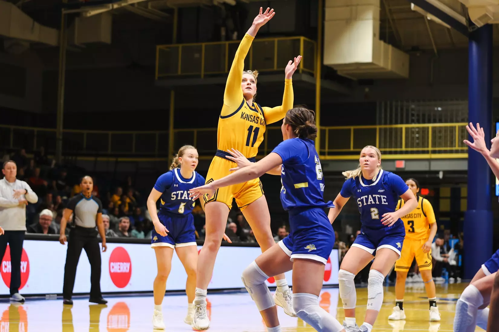 A strong start was not enough for Kansas City Women's Basketball against league-leading South Dakota State on Jan. 25, 2024.