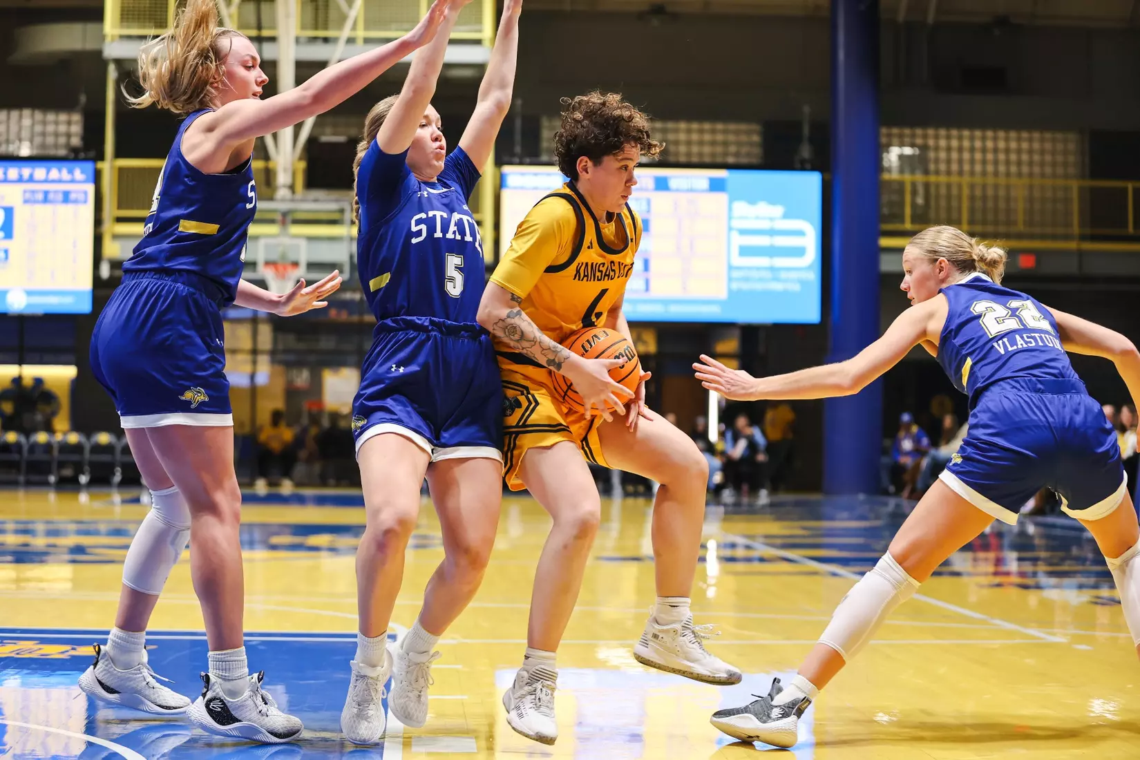 A strong start was not enough for Kansas City Women's Basketball against league-leading South Dakota State on Jan. 25, 2024.