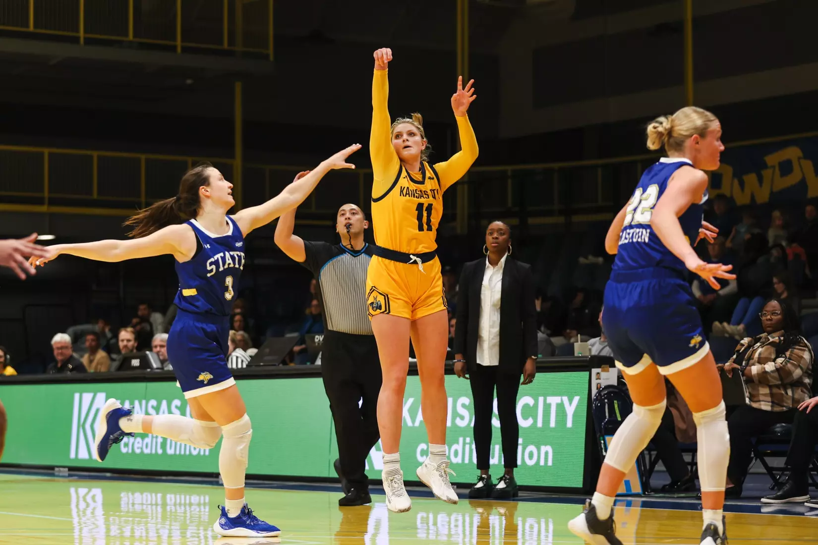 A strong start was not enough for Kansas City Women's Basketball against league-leading South Dakota State on Jan. 25, 2024.