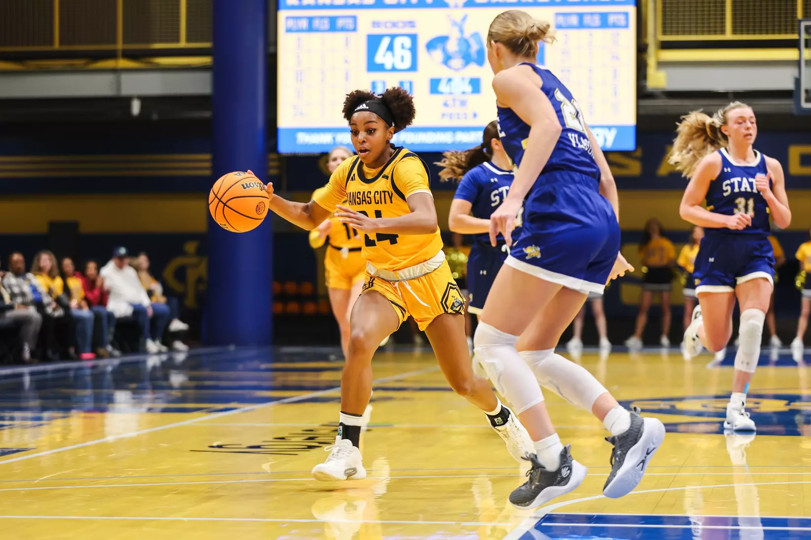 A strong start was not enough for Kansas City Women's Basketball against league-leading South Dakota State on Jan. 25, 2024.
