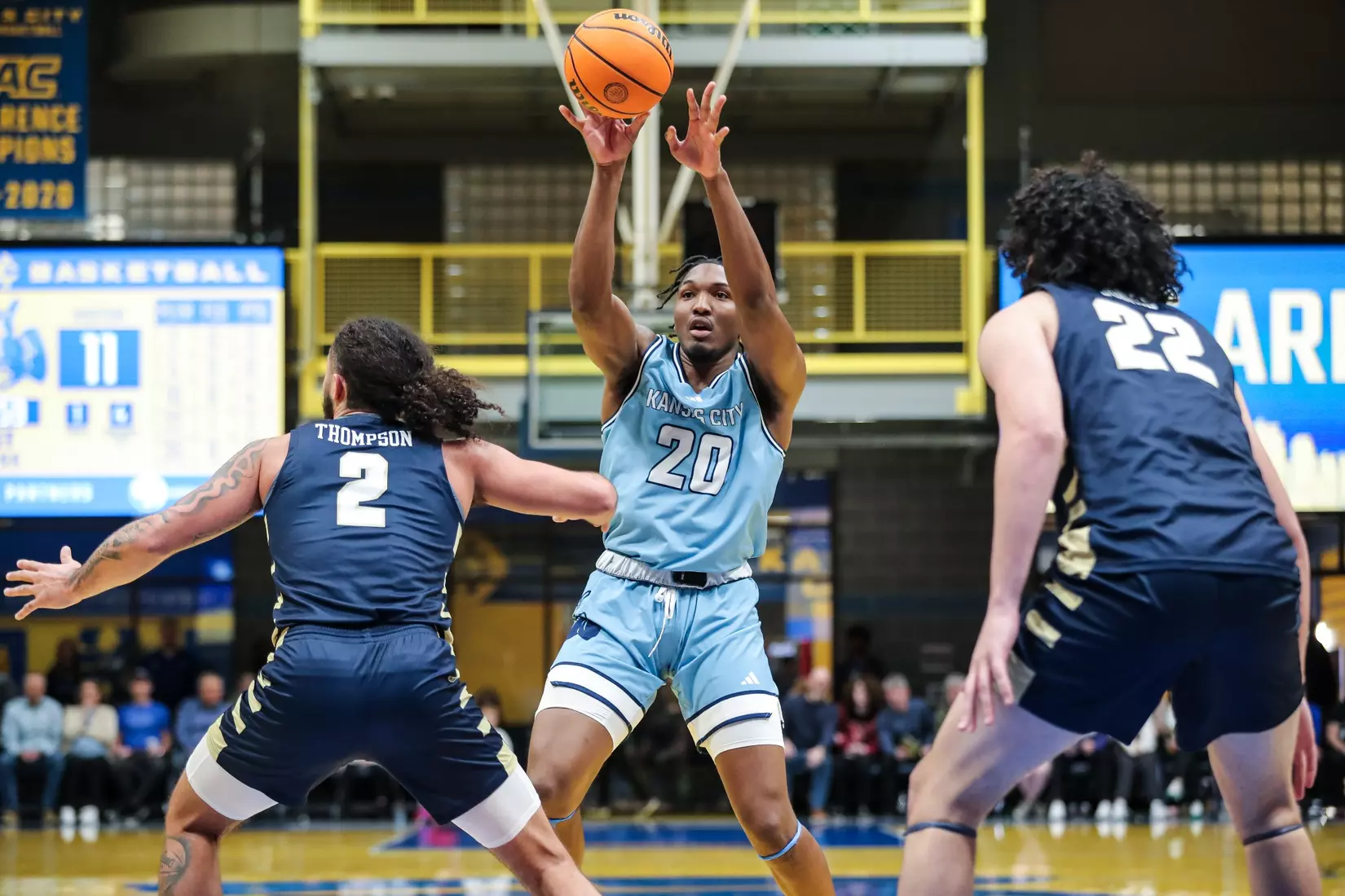 Kansas City Men's Basketball ran past Oral Roberts to pick up its first home win over the Golden Eagles since 2005 on Dec. 29, 2023.