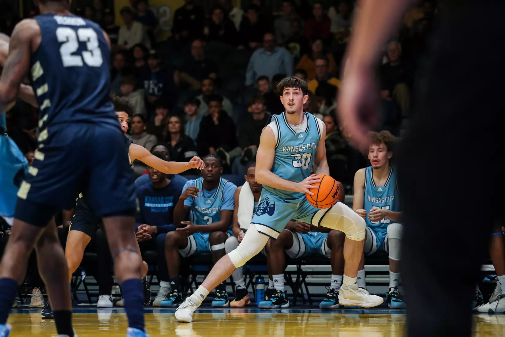 Kansas City Men's Basketball ran past Oral Roberts to pick up its first home win over the Golden Eagles since 2005 on Dec. 29, 2023.
