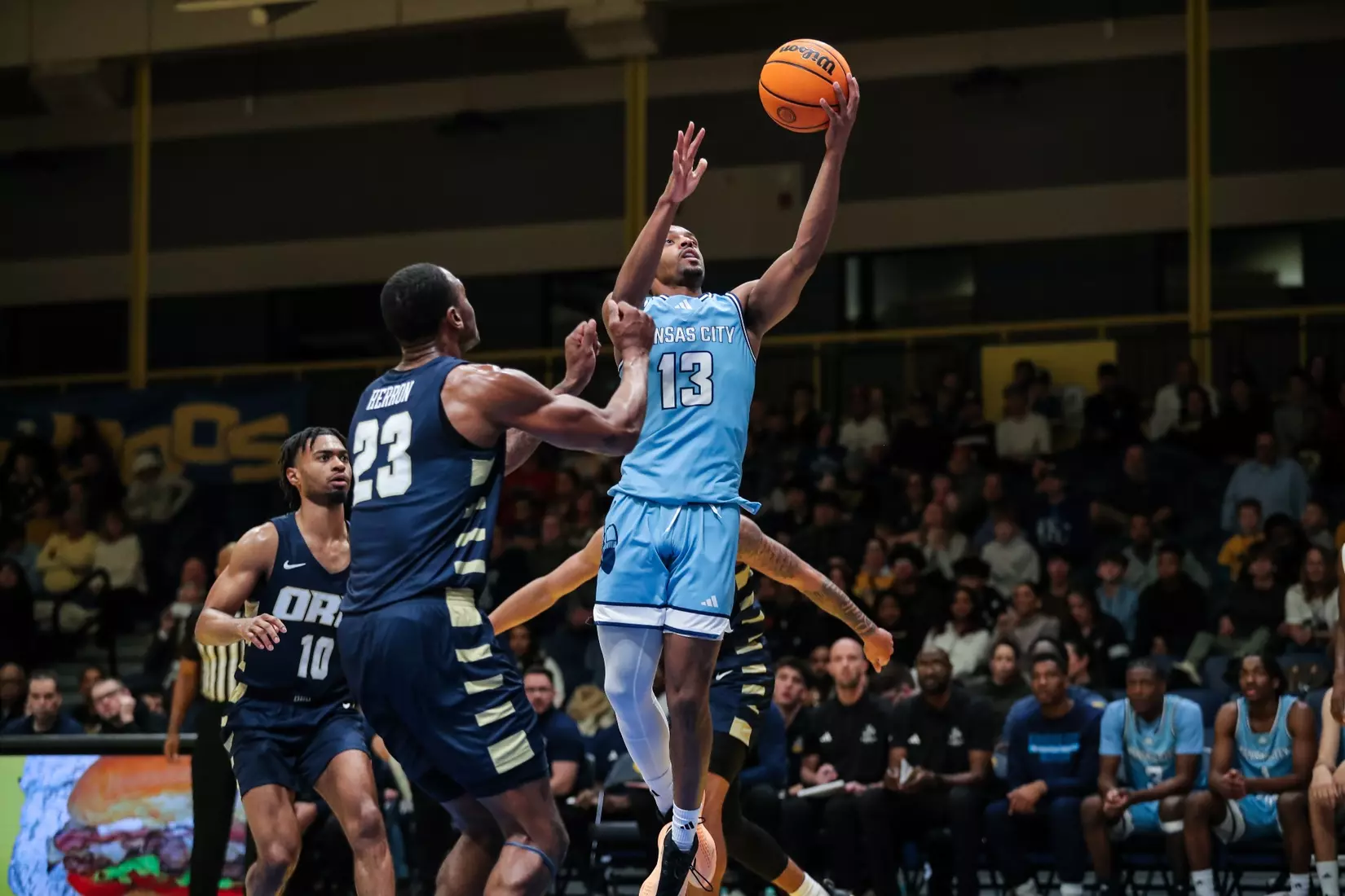 Kansas City Men's Basketball ran past Oral Roberts to pick up its first home win over the Golden Eagles since 2005 on Dec. 29, 2023.