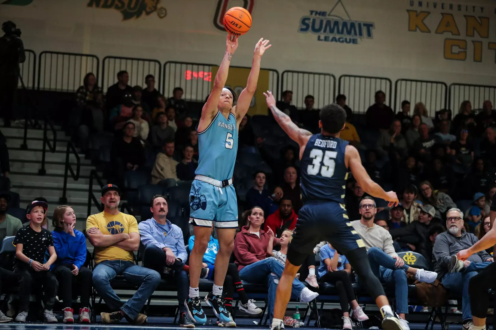 Kansas City Men's Basketball ran past Oral Roberts to pick up its first home win over the Golden Eagles since 2005 on Dec. 29, 2023.