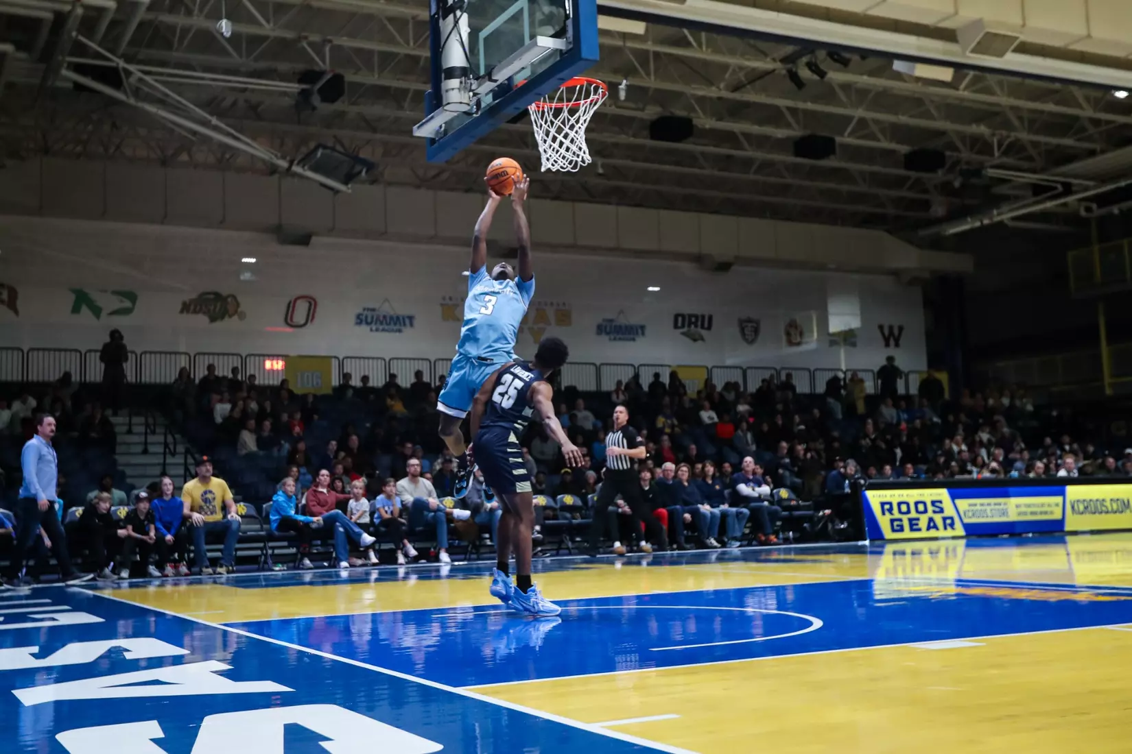 Kansas City Men's Basketball ran past Oral Roberts to pick up its first home win over the Golden Eagles since 2005 on Dec. 29, 2023.