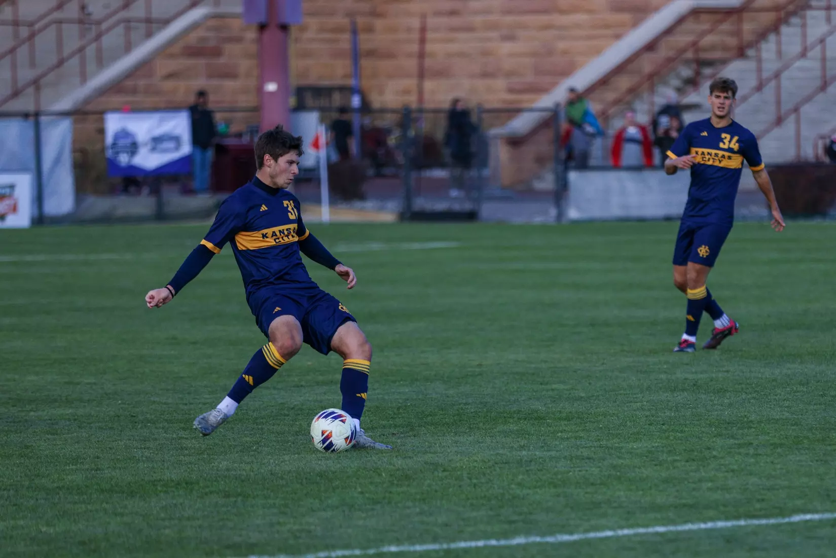 Kansas City Men's Soccer used a 90th minute goal from Elie Kisoka to win the Summit League Championship over top-seeded Denver on Nov. 16, 2024.