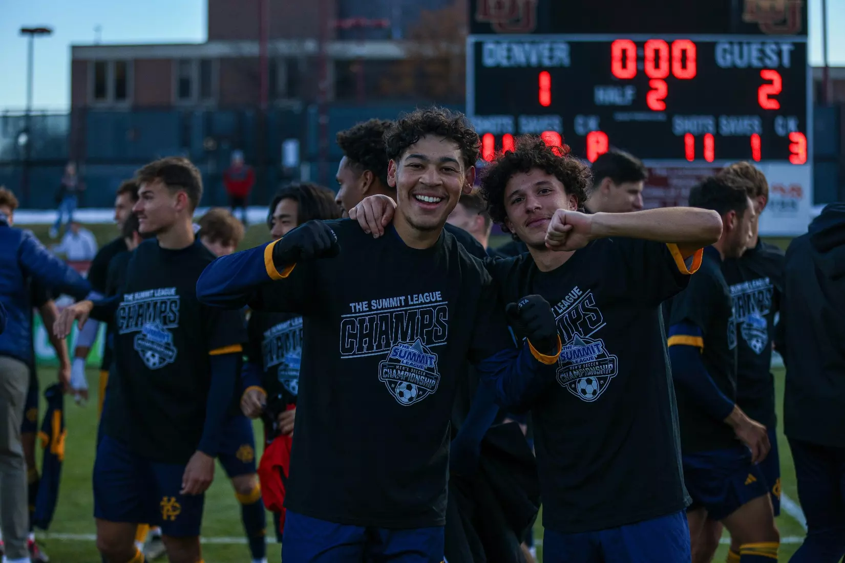 Kansas City Men's Soccer used a 90th minute goal from Elie Kisoka to win the Summit League Championship over top-seeded Denver on Nov. 16, 2024.