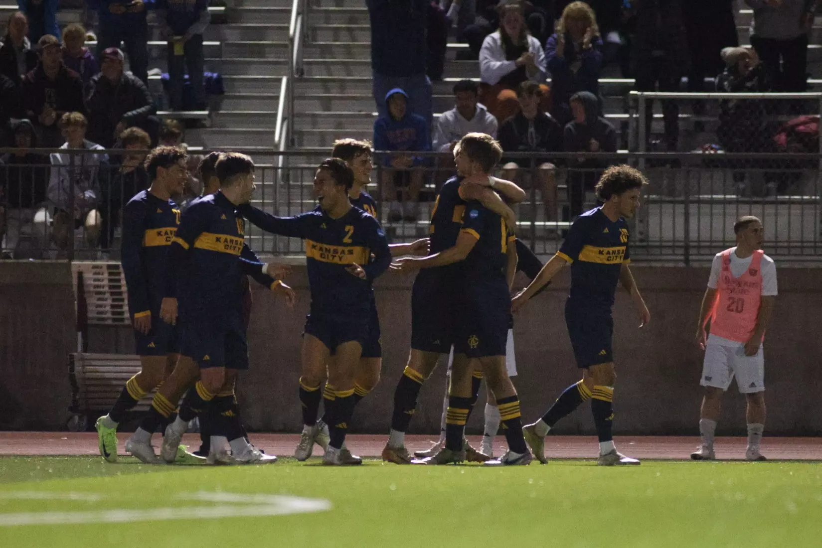 Kansas City Men's Soccer defeated No. 11 Missouri State in comeback fashion for its ninth road win of the season. Sora Shibata scored the equalizer in the 51st minute and Ales Kohoutek notched the game-winner off a corner kick from Julien Le Bourdoulous.