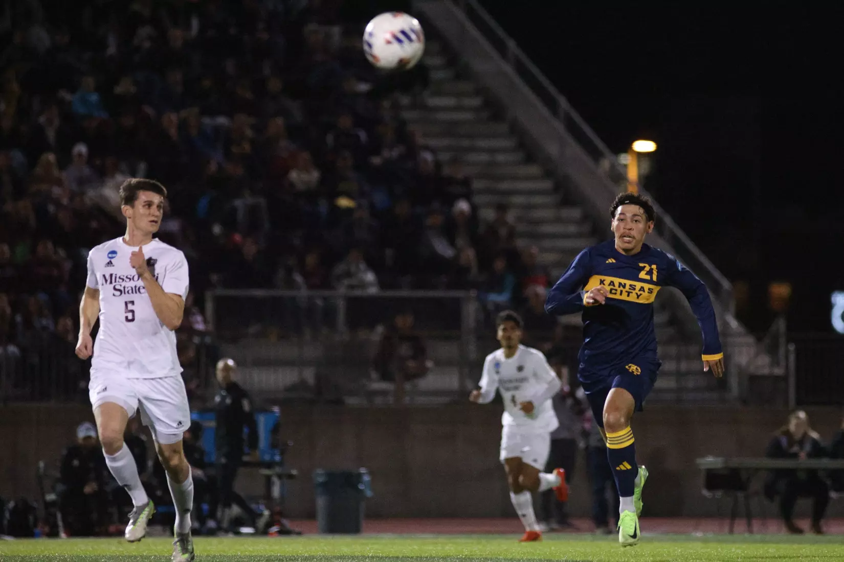 Kansas City Men's Soccer defeated No. 11 Missouri State in comeback fashion for its ninth road win of the season. Sora Shibata scored the equalizer in the 51st minute and Ales Kohoutek notched the game-winner off a corner kick from Julien Le Bourdoulous.