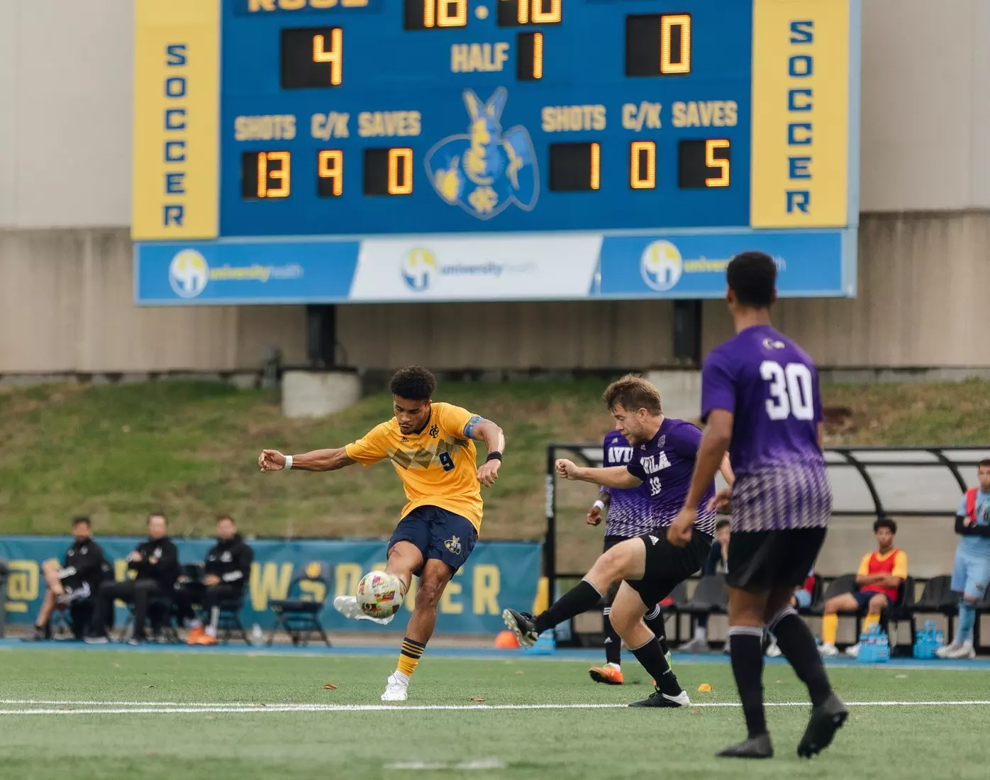 Men's soccer poured in 12 goals in a win over Avila on November 3, 2024.