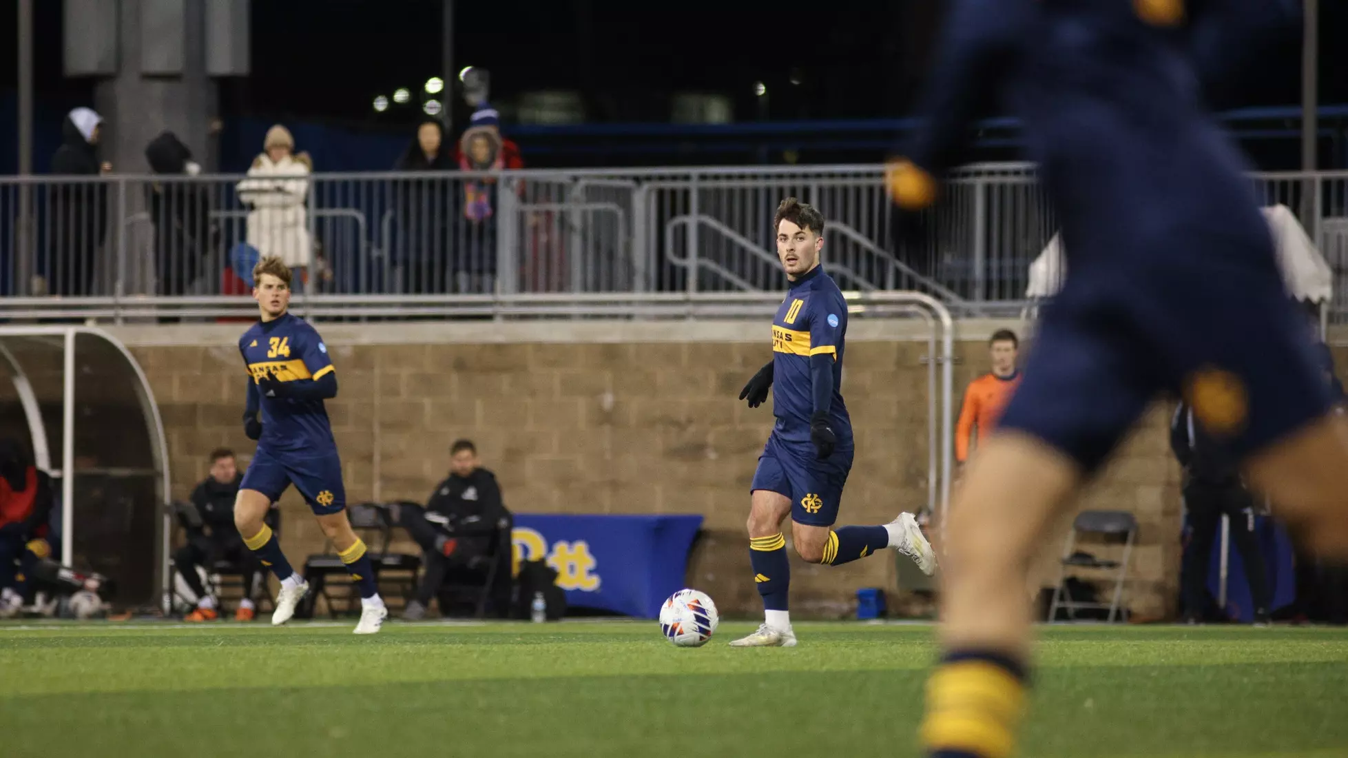 Kansas City Men's Soccer fell to No. 2 Pitt in the 93rd minute of the third round of the NCAA tournament. The Roos found the back of the net twice and forced the game to overtime with a corner kick goal, headed in by Guille Munoz in the 74th minute.