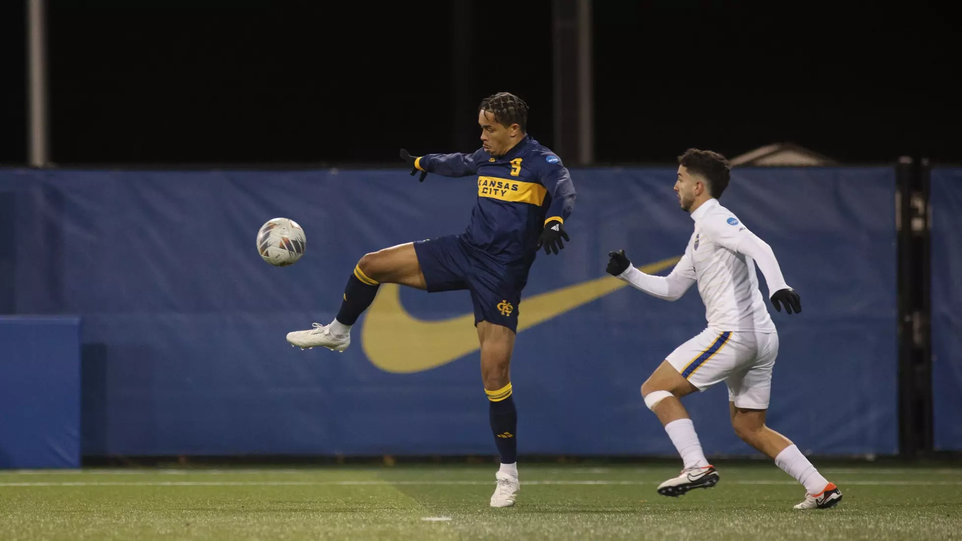 Kansas City Men's Soccer fell to No. 2 Pitt in the 93rd minute of the third round of the NCAA tournament. The Roos found the back of the net twice and forced the game to overtime with a corner kick goal, headed in by Guille Munoz in the 74th minute.