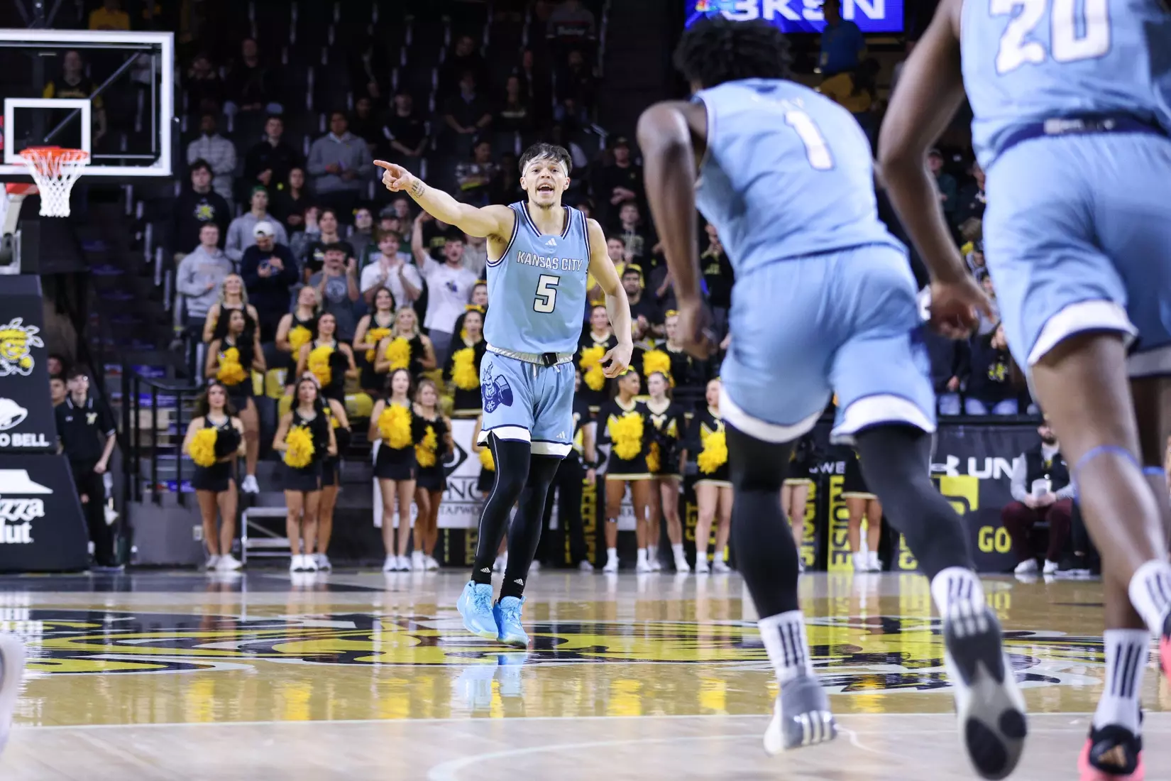 Kansas City Men's Basketball defeated Wichita State 74-64 in Wichita. The Roos were led by Babacar Diallo and Jamar Brown who combined for 35 points and scored 18 and 17 respectively.