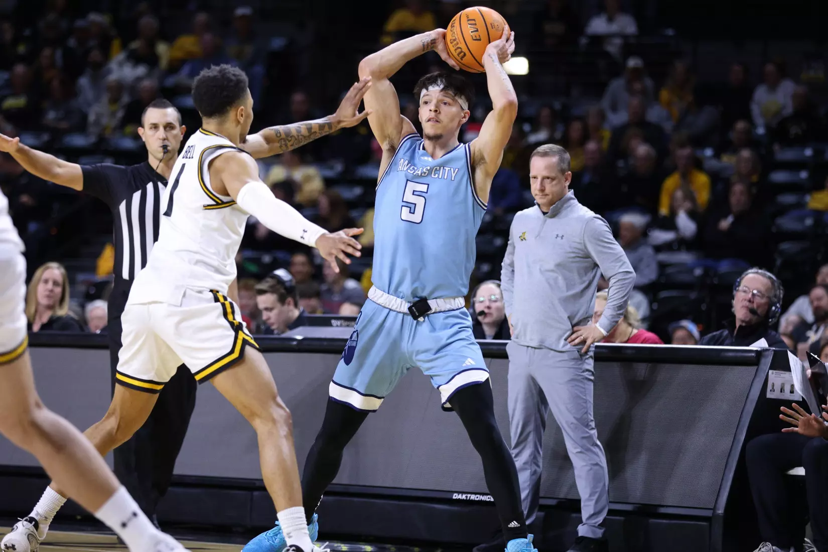 Kansas City Men's Basketball defeated Wichita State 74-64 in Wichita. The Roos were led by Babacar Diallo and Jamar Brown who combined for 35 points and scored 18 and 17 respectively.