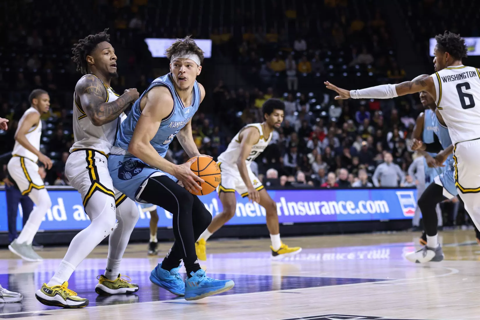 Kansas City Men's Basketball defeated Wichita State 74-64 in Wichita. The Roos were led by Babacar Diallo and Jamar Brown who combined for 35 points and scored 18 and 17 respectively.