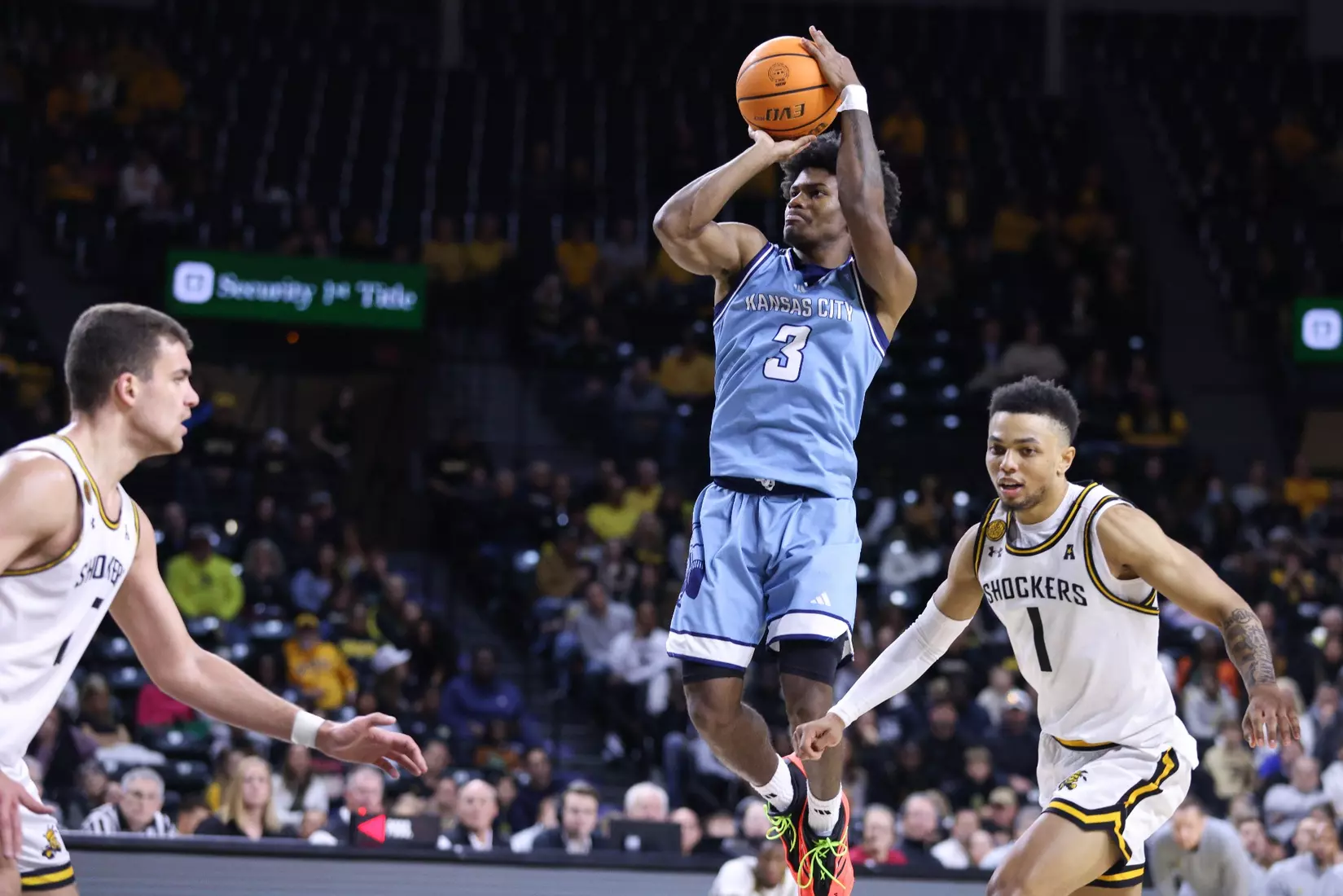 Kansas City Men's Basketball defeated Wichita State 74-64 in Wichita. The Roos were led by Babacar Diallo and Jamar Brown who combined for 35 points and scored 18 and 17 respectively.