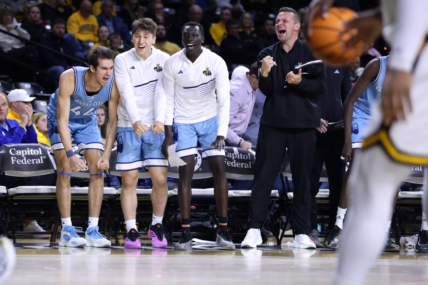 Kansas City Men's Basketball defeated Wichita State 74-64 in Wichita. The Roos were led by Babacar Diallo and Jamar Brown who combined for 35 points and scored 18 and 17 respectively.