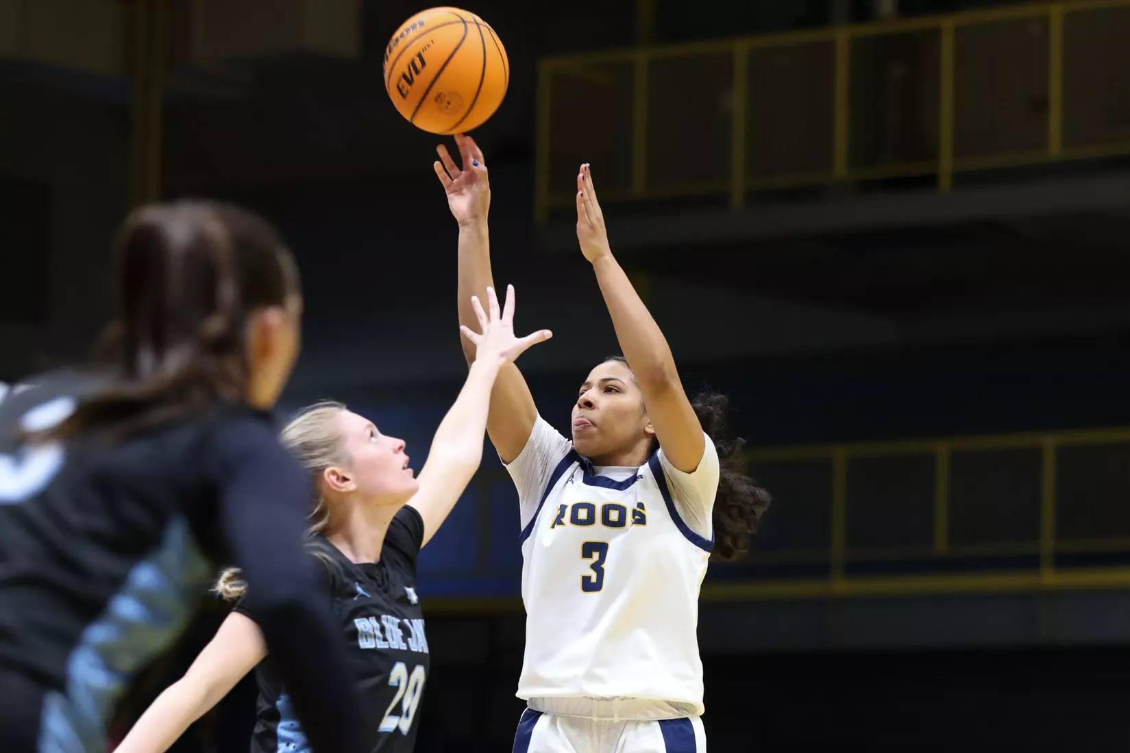 Kansas City Women's Basketball defeated Westminster 103-49 in its final game of non-conference play. Elauni Bennett earned her second double-double of the season, bringing down a team-high 21 rebounds and scoring 11 points.