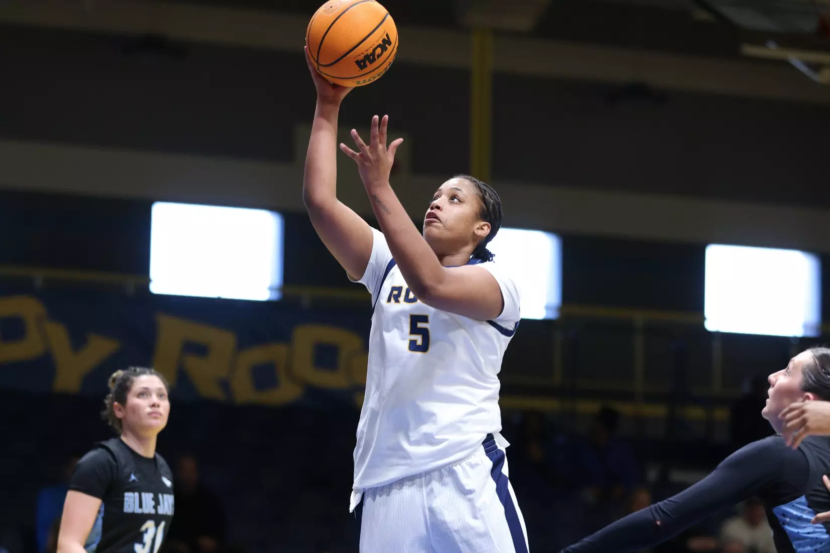 Kansas City Women's Basketball defeated Westminster 103-49 in its final game of non-conference play. Elauni Bennett earned her second double-double of the season, bringing down a team-high 21 rebounds and scoring 11 points.