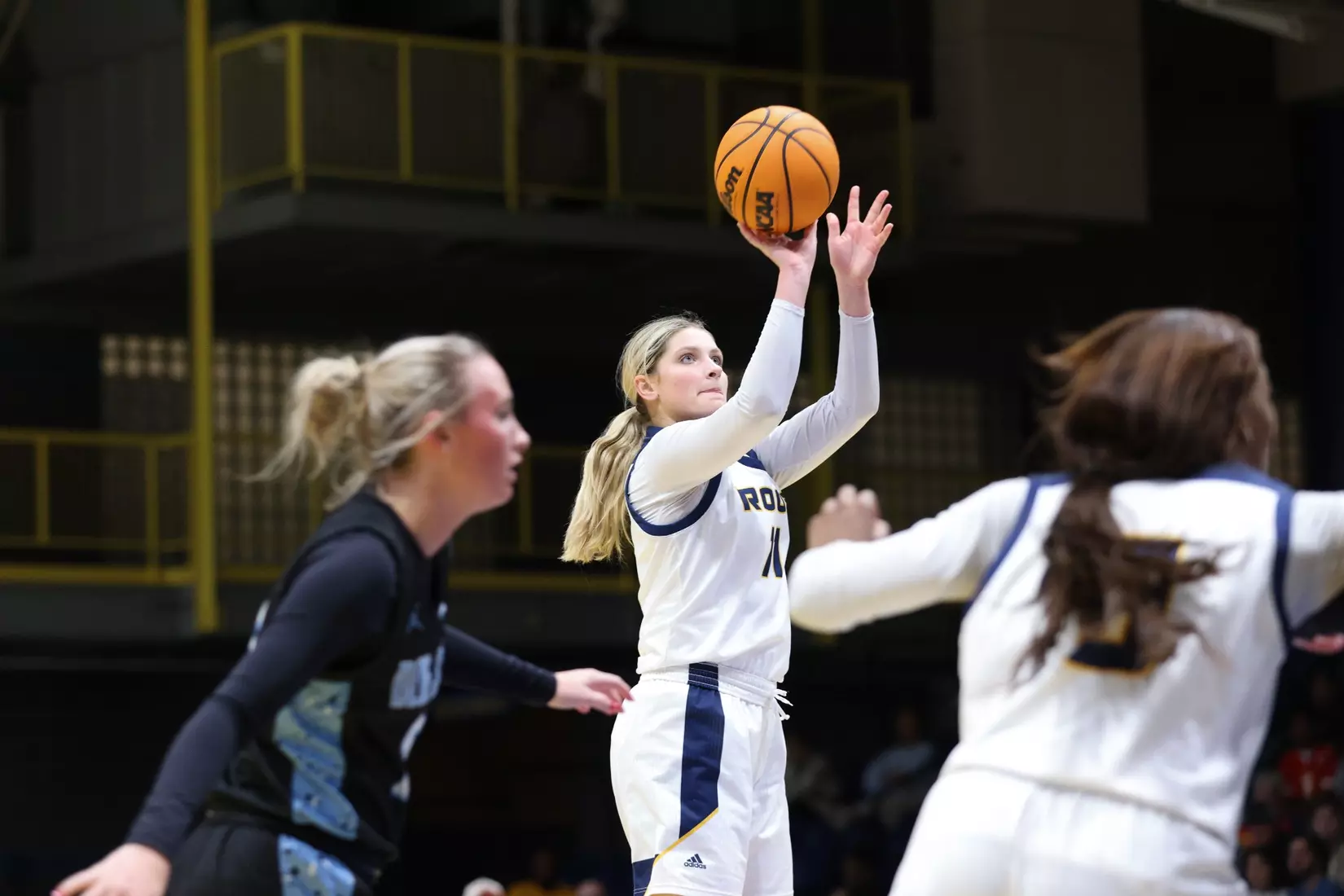 Kansas City Women's Basketball defeated Westminster 103-49 in its final game of non-conference play. Elauni Bennett earned her second double-double of the season, bringing down a team-high 21 rebounds and scoring 11 points.
