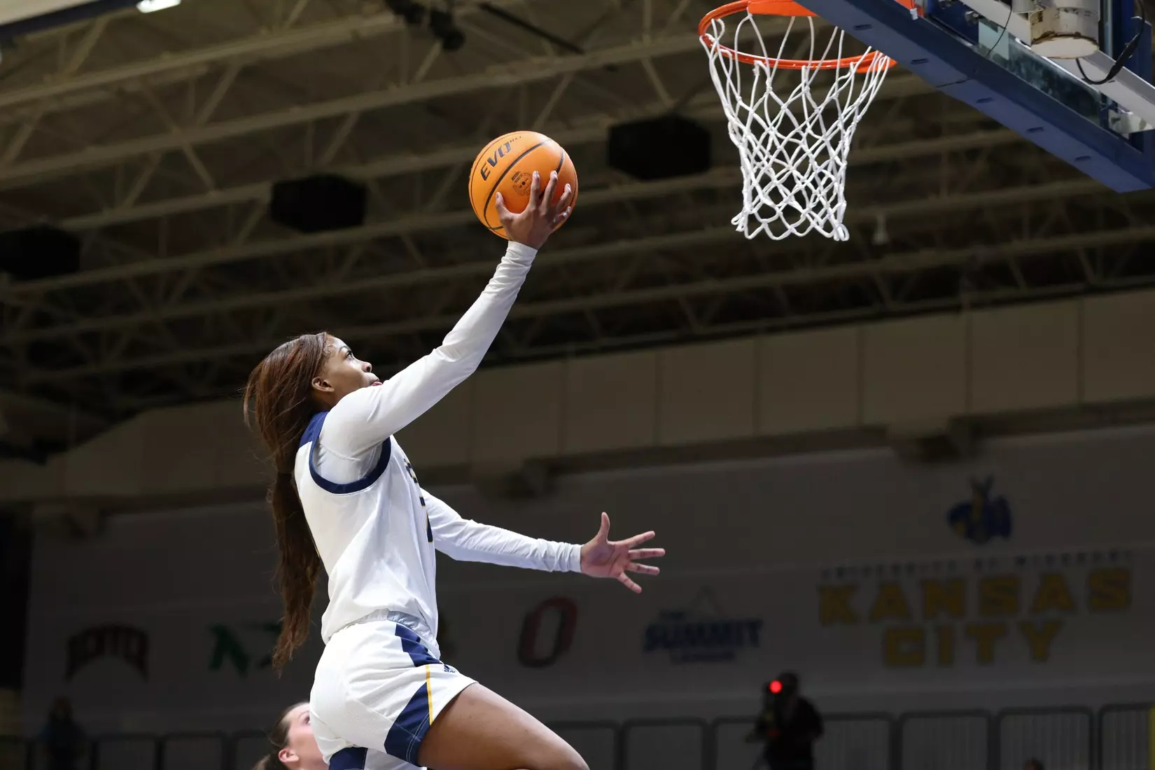 Kansas City Women's Basketball defeated Westminster 103-49 in its final game of non-conference play. Elauni Bennett earned her second double-double of the season, bringing down a team-high 21 rebounds and scoring 11 points.