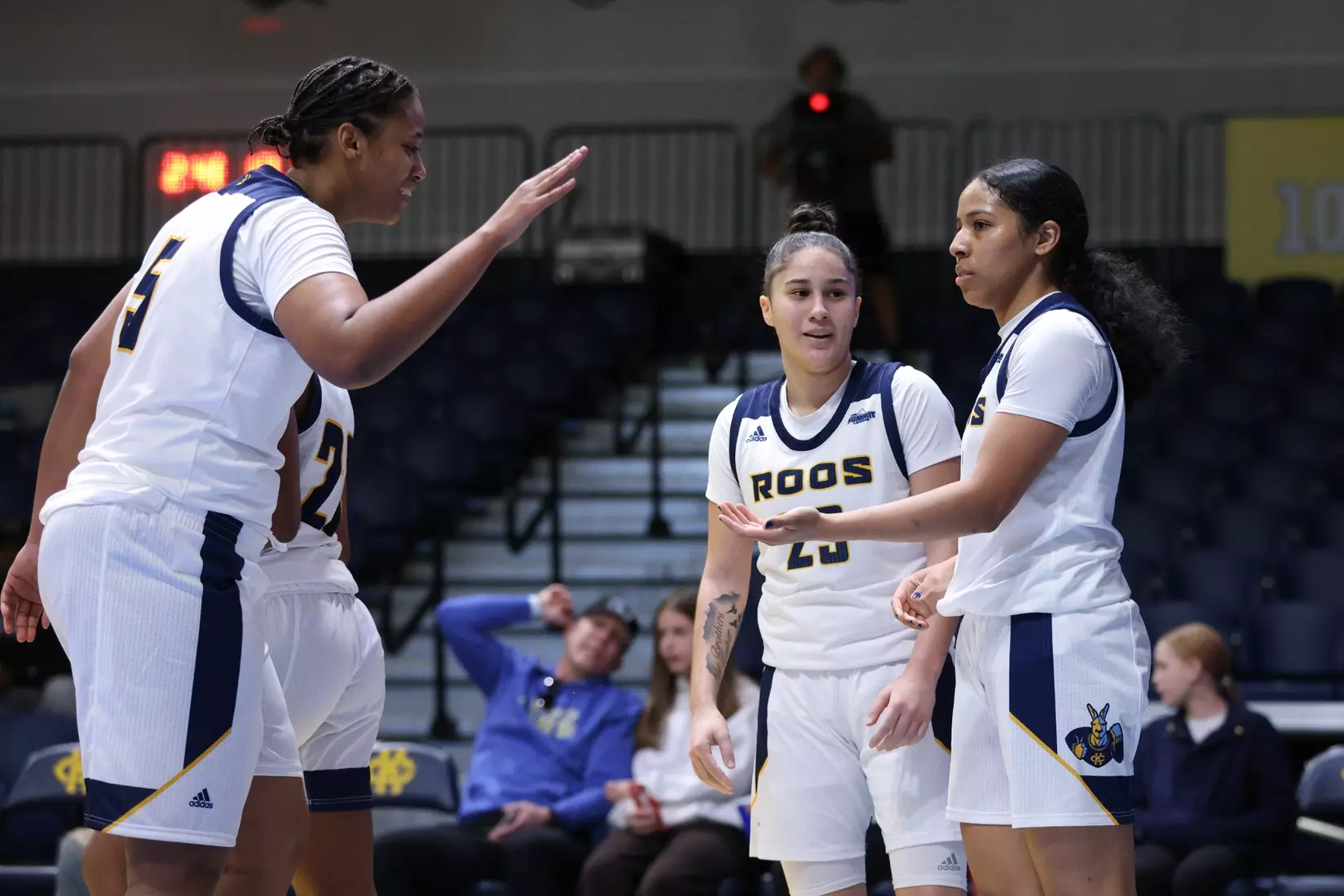 Kansas City Women's Basketball defeated Westminster 103-49 in its final game of non-conference play. Elauni Bennett earned her second double-double of the season, bringing down a team-high 21 rebounds and scoring 11 points.
