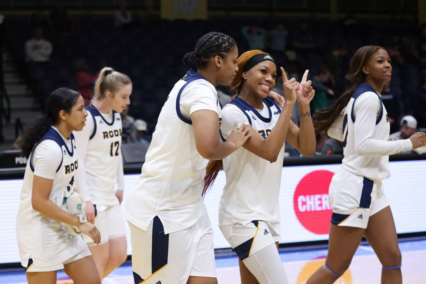 Kansas City Women's Basketball defeated Westminster 103-49 in its final game of non-conference play. Elauni Bennett earned her second double-double of the season, bringing down a team-high 21 rebounds and scoring 11 points.
