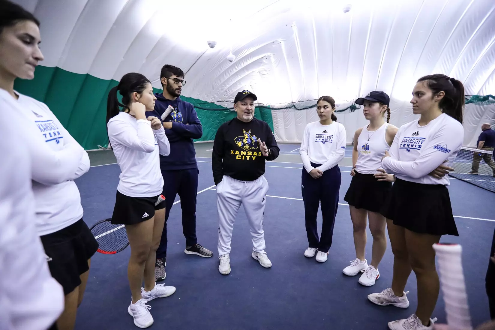 Kansas City Women's Tennis opened up the 2024 Spring Season with a convincing 7-0 win over St. Mary on Jan. 27, 2024.